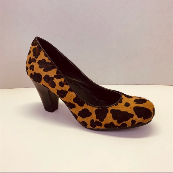 BCBG Cow Hair Cheetah Print Heels - Picture 1 of 6